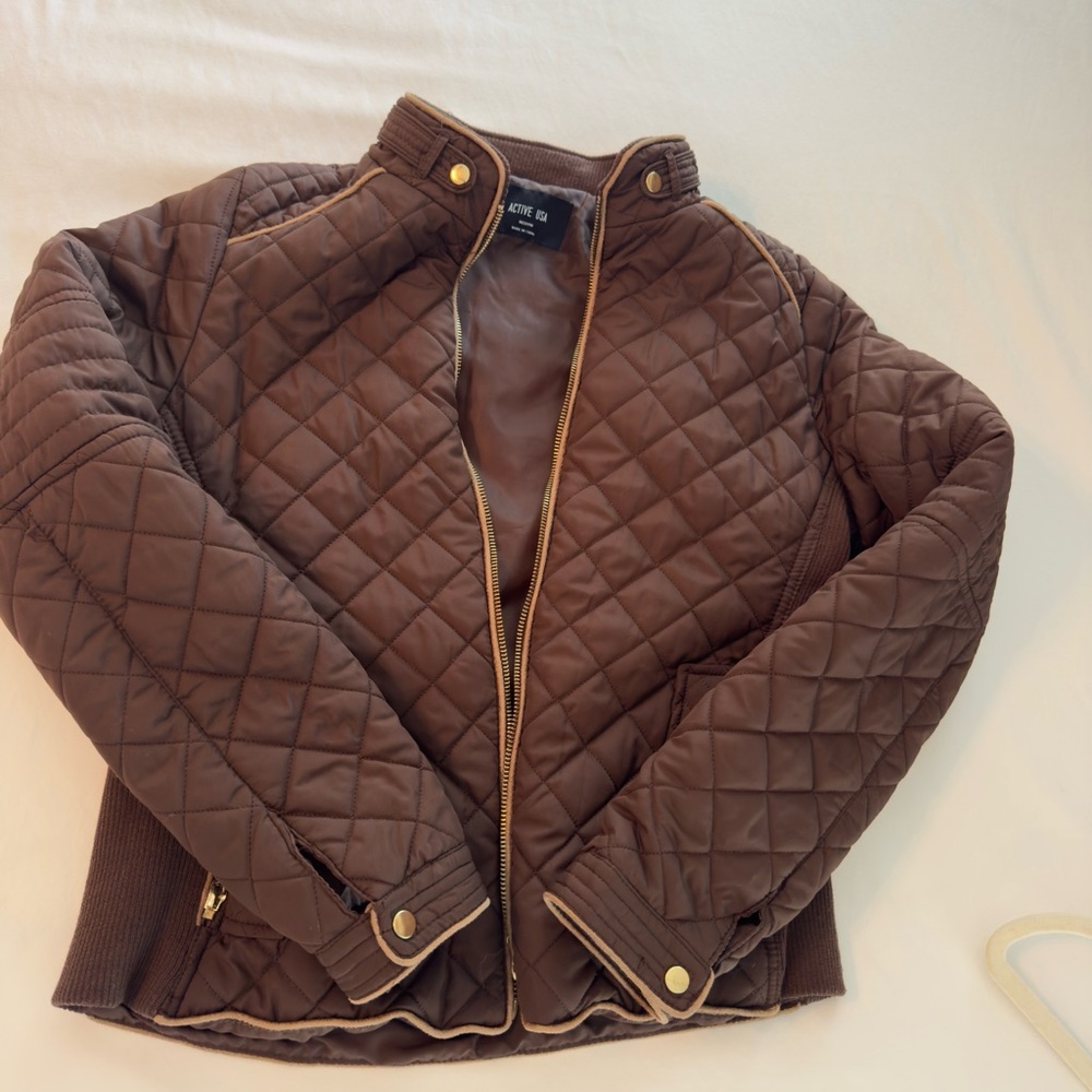 Active USA Chocolate Quilted Jacket